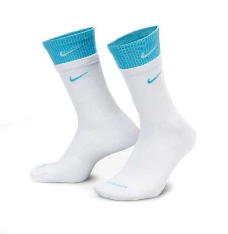 Vớ bóng đá Nike Everyday Plus Cushioned Trainings - White/Baltic Blue
