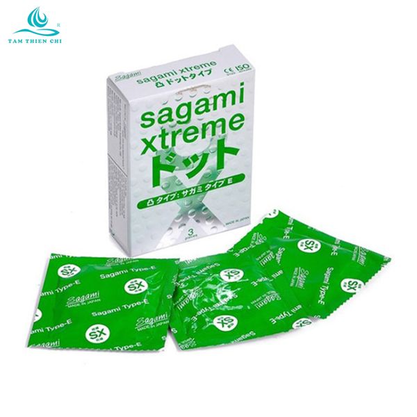 Bao cao su Sagami Xtreme White gai gân hộp 3 cái