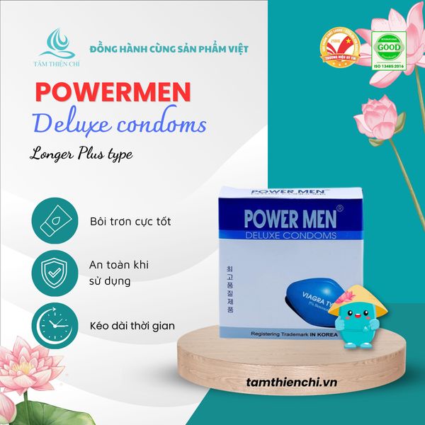 Bao cao su Powermen VIA.GRA hộp 3 cái