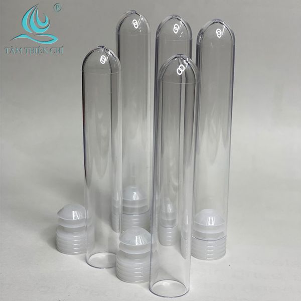 Ống nghiệm 10ml PS trắng trong có nắp không nhãn túi 100 cái HTM