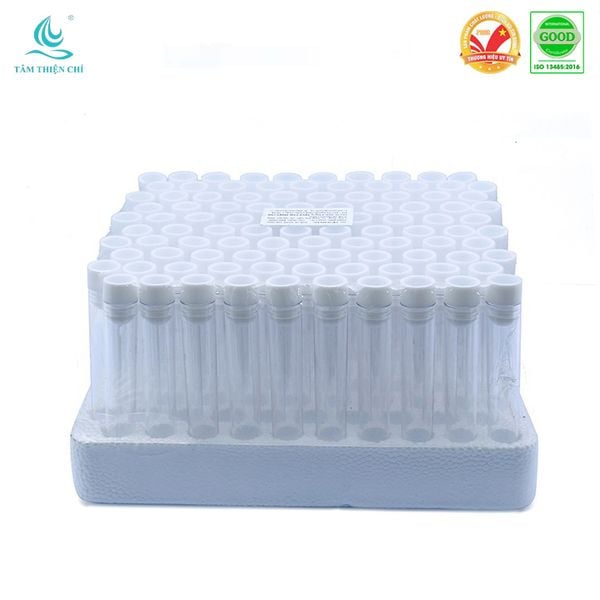 Ống nghiệm trắng 5ml (12x75mm) có nắp hộp mous 100 cái HTM