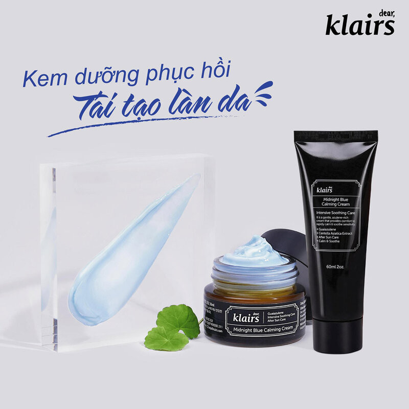 Kem Dưỡng Ẩm, Làm Dịu Da Ban Đêm Klairs Midnight Blue Calming Cream 30 –  Toptotoe