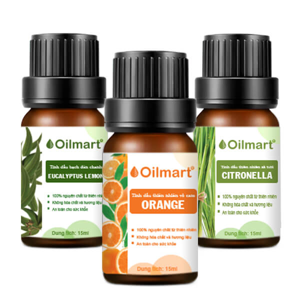 Combo 3 Chai Tinh Dầu Thiên Nhiên Nguyên Chất Oilmart 15ml