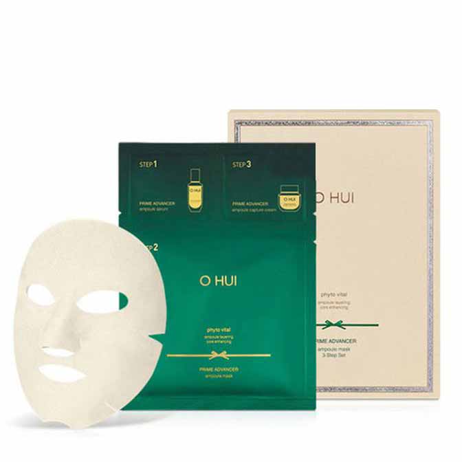 Mặt Nạ 3 Bước Chống Lão Hoá Ohui Prime Advancer Ampoule Mask 3 Step Set 37ml