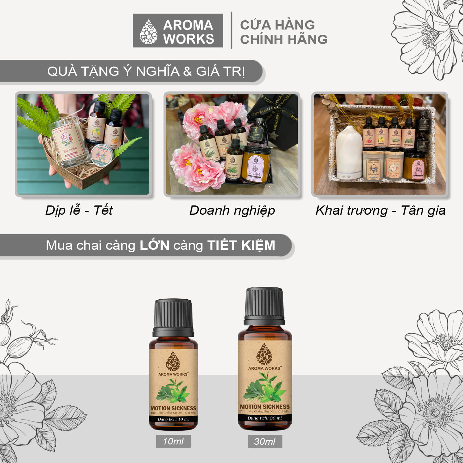 Tinh Dầu Chống Say Xe, Khử Mùi Aroma Works Motion Sickness