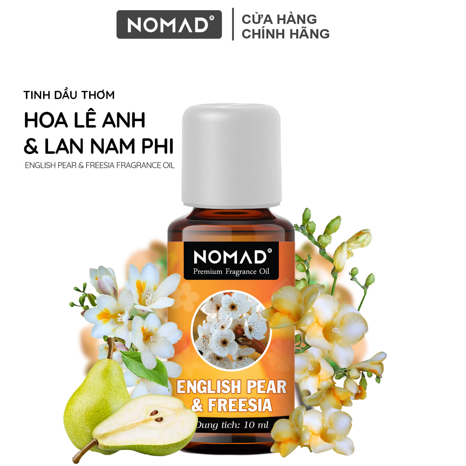 Tinh Dầu Thơm Xông Phòng Nomad Premium Fragrance Oil - English Pear & Freesia (Hoa Lê Anh & Lan Nam Phi)
