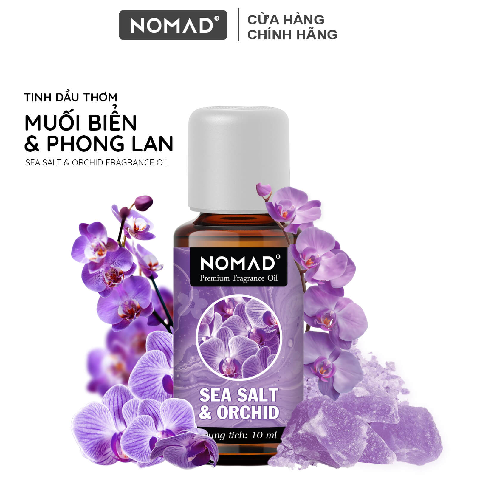 Tinh Dầu Thơm Xông Phòng Nomad Premium Fragrance Oil - Sea Salt & Orchid (Muối Biển & Phong Lan)