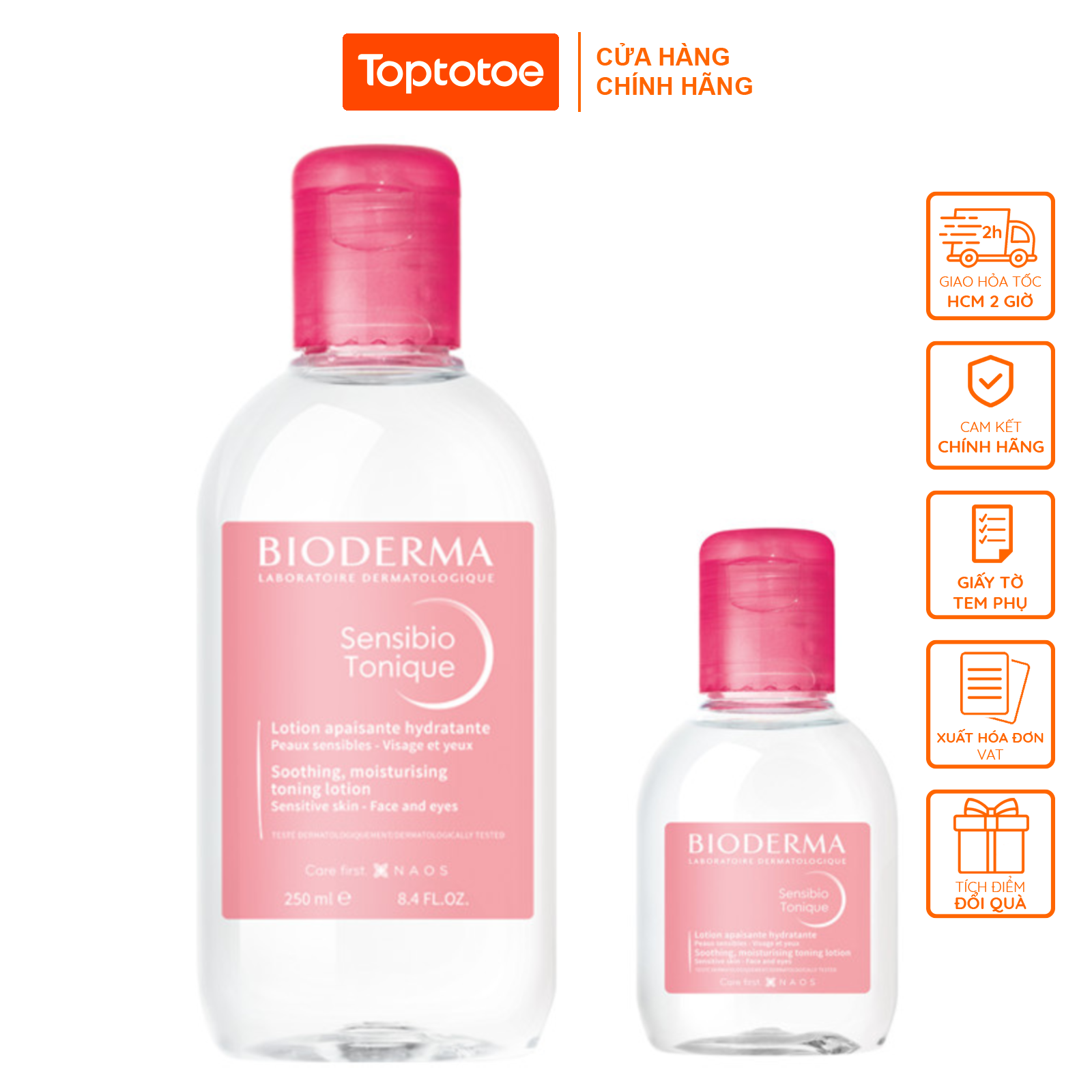 Nước hoa hồng cân bằng độ ẩm BIODERMA SENSIBIO Tonique 250ml – Toptotoe