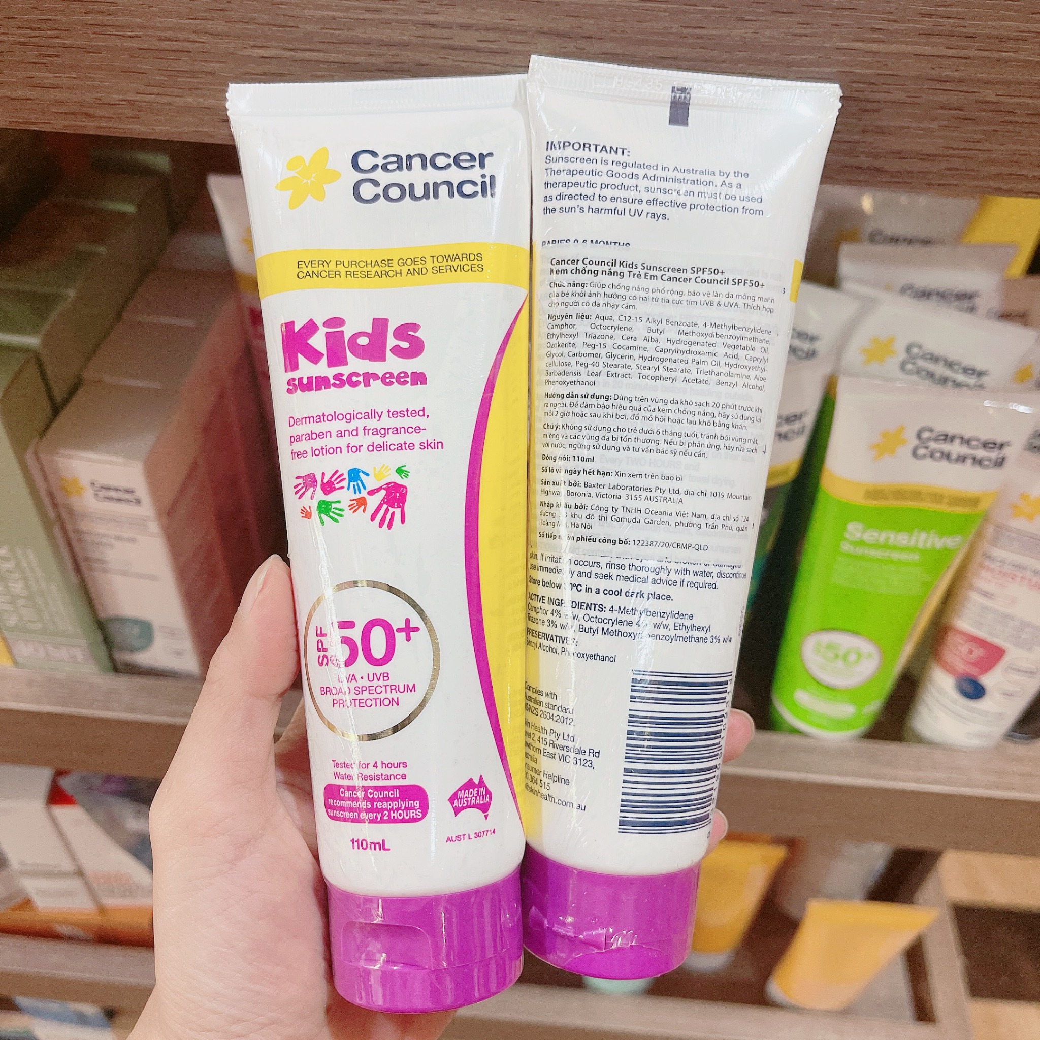 Kem Chống Nắng Cancer Council Dành Cho Trẻ Em Kid Sunscreen SPF50+ UVA-UVB