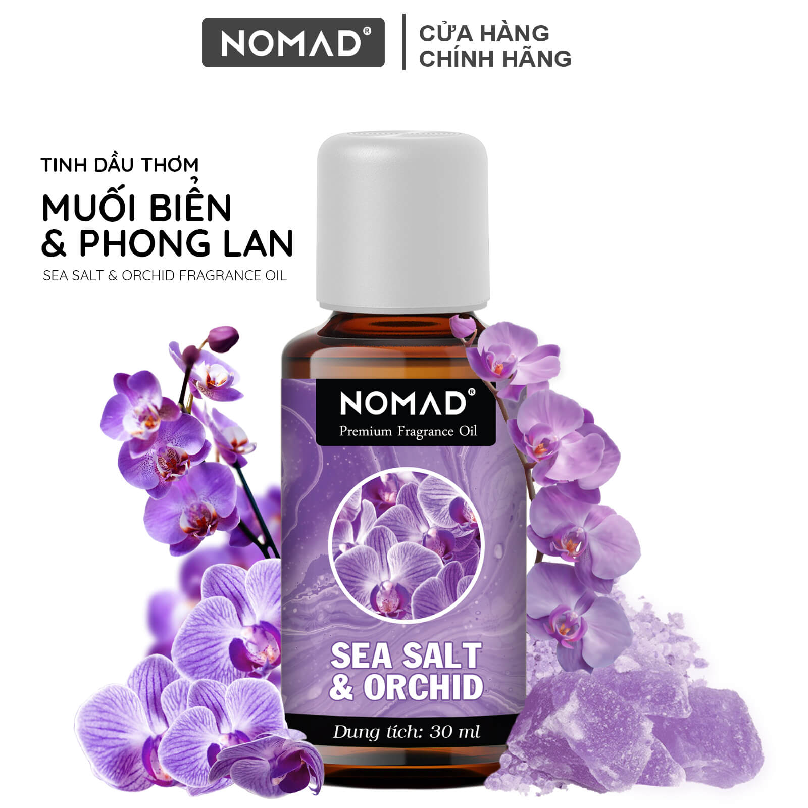 Tinh Dầu Thơm Xông Phòng Nomad Premium Fragrance Oil - Sea Salt & Orchid (Muối Biển & Phong Lan)