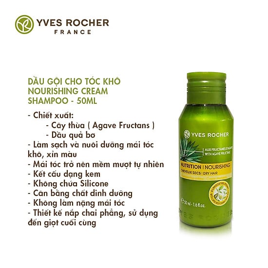 Yves Rocher Nourishing Dry Hair Cream Shampoo 50ml – Toptotoe Yves Rocher Nourishing Dry Hair Cream Shampoo 50ml – Toptotoe