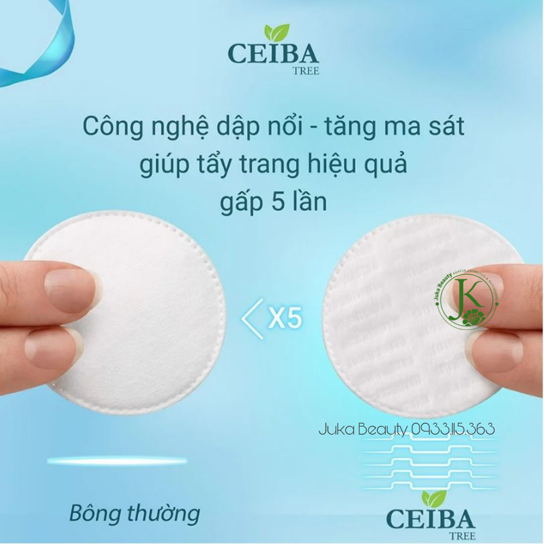 Bông Tẩy Trang Hữu Cơ Ceiba 100% Cotton Tree 120 Miếng