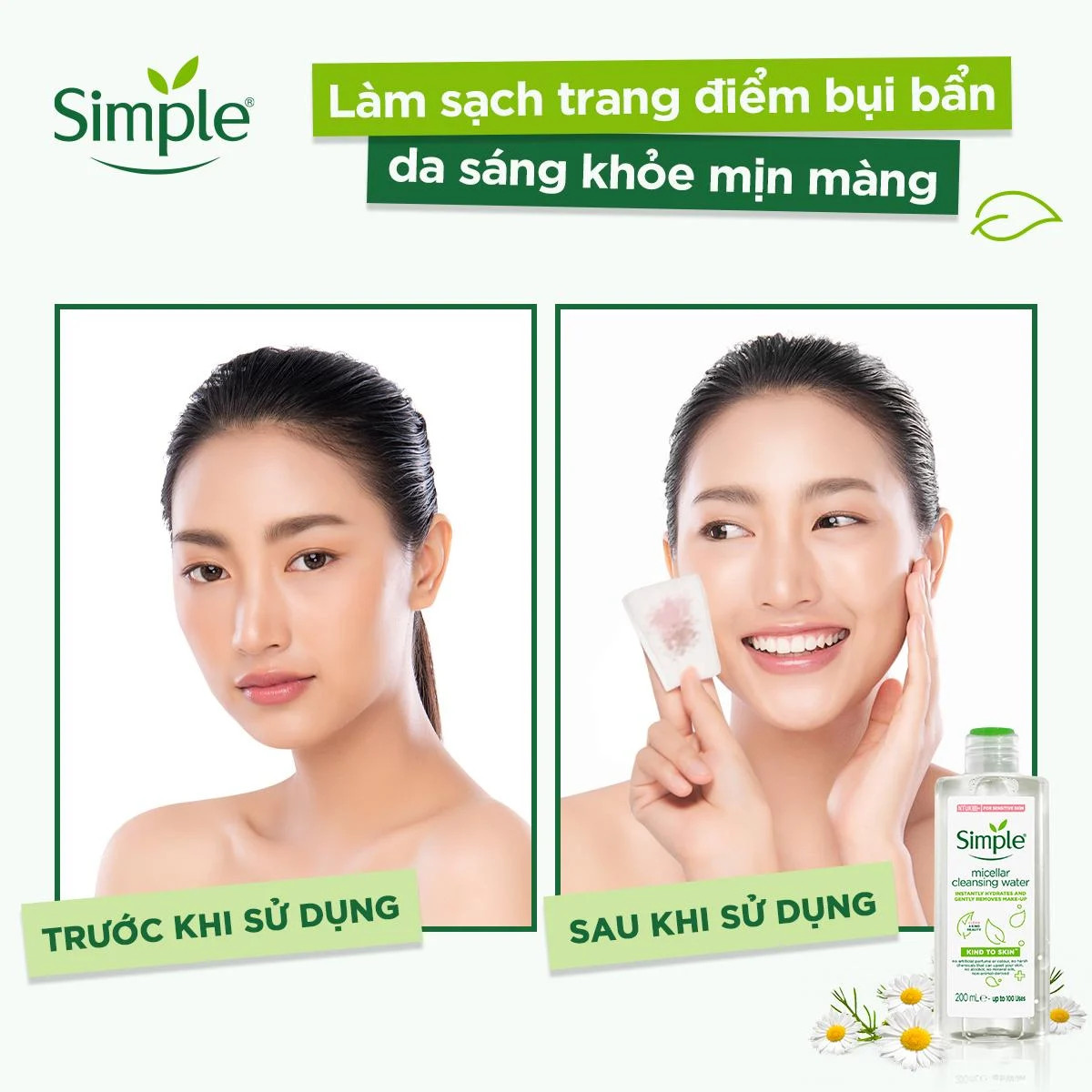 Nước Tẩy Trang Simple Kind To Skin Micellar Cleansing Water 200ml