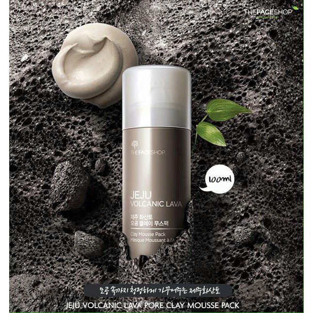 Mặt Nạ Rửa Thanh Lọc Lỗ Chân Lông Thefaceshop Jeju Volcanic Lava Pore Clay Mousse Pack 100ml