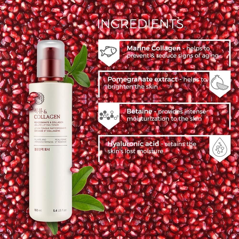 Nước Cân Bằng Giúp Da Săn Mịn Thefaceshop Pomegranate And Collagen Volume Tightening Toner 150ml