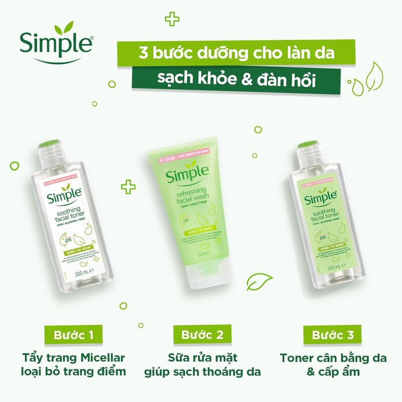 Nước Tẩy Trang Simple Kind To Skin Micellar Cleansing Water 200ml