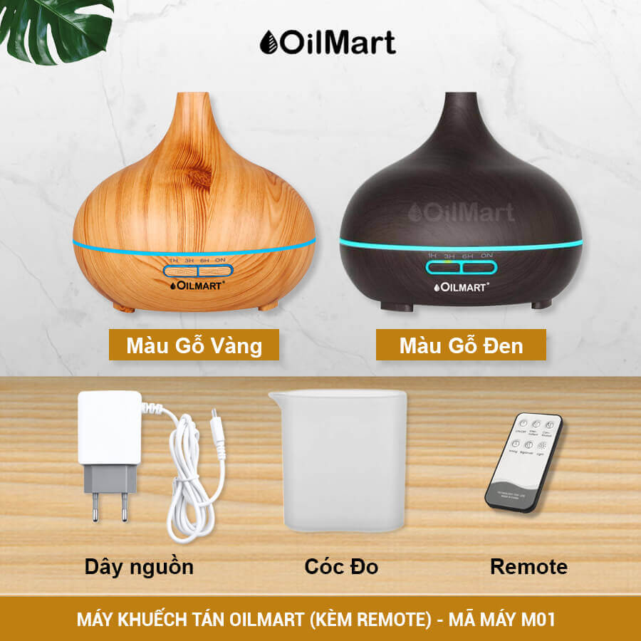 Máy Khuếch Tán Tinh Dầu Oilmart M01- Công Suất 10W & Dung Tích 400ml (Kèm Điều Khiển)