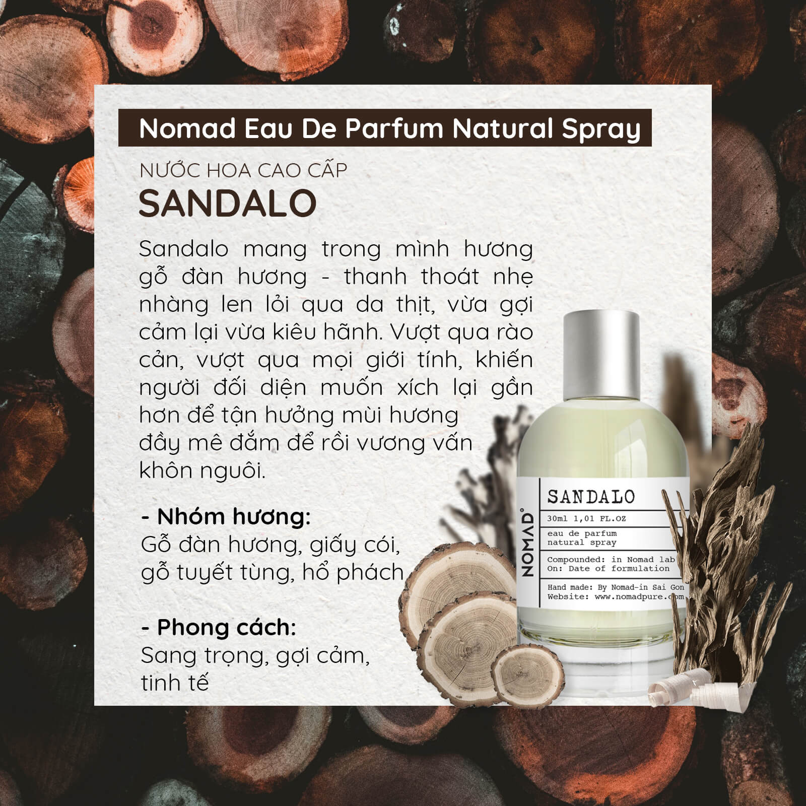 Nước Hoa Cao Cấp Nomad Eau De Parfum - Sang Trọng, Lưu Hương Lâu - Sandalo