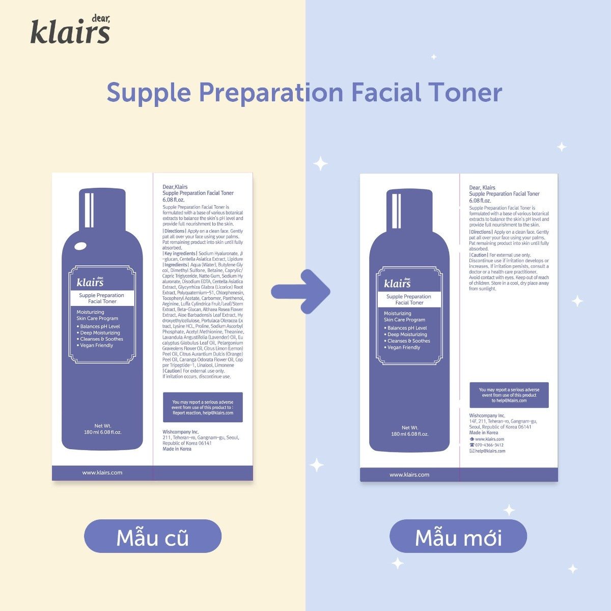 Nước Hoa Hồng Chống Viêm Da Dear Klairs Supple Preparation Facial Toner 180ml
