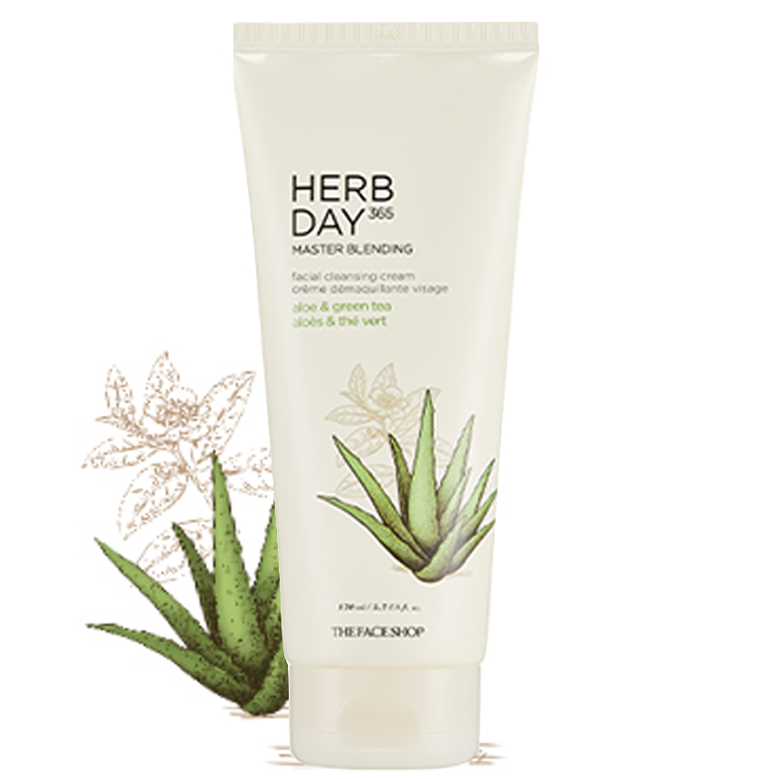 kem-tay-trang-thefaceshop-herb-day-365-master-blending-facial-cleansing-cream-aloe-green-tea-170ml