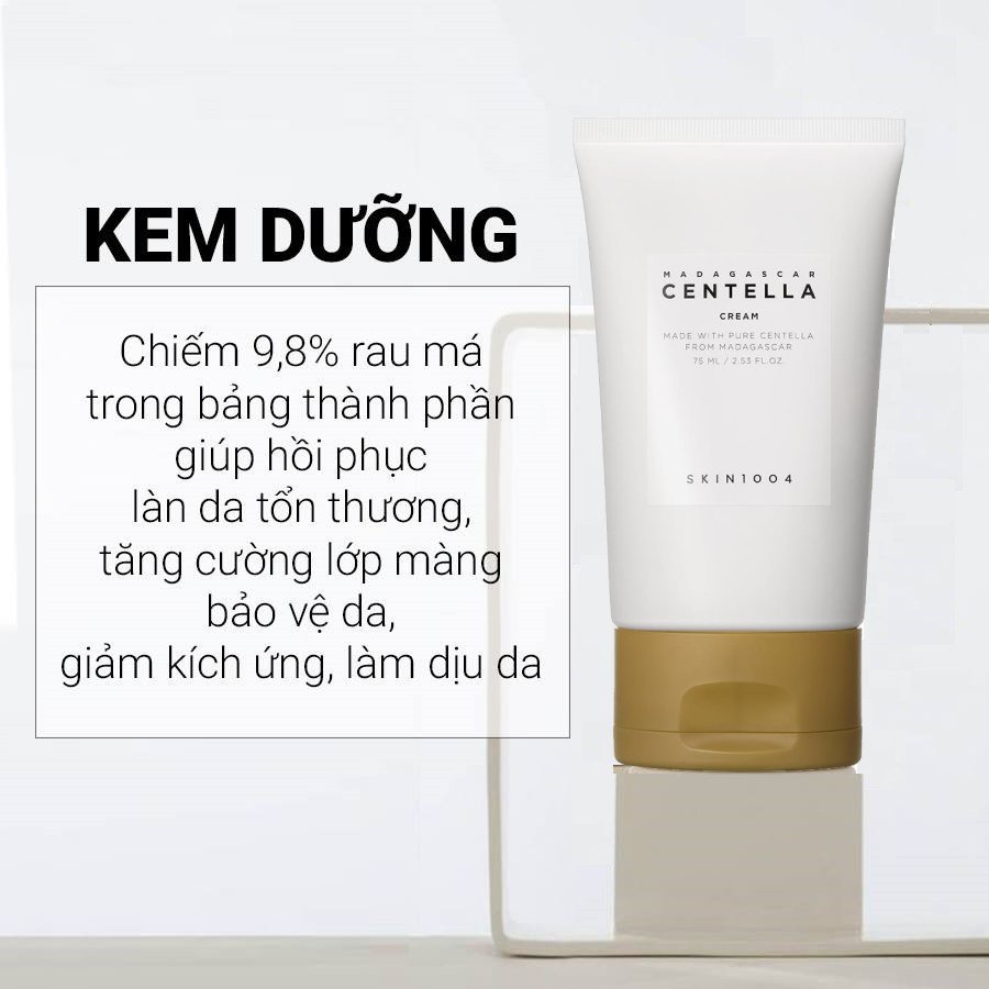 Kem Dưỡng Skin1004 Rau Má Dưỡng Ẩm, Phục Hồi Da Madagascar Centella Asiatica Cream 75ml