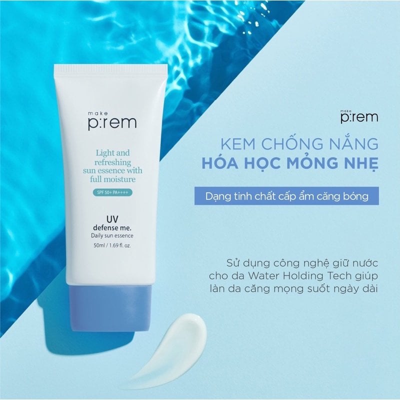 Kem Chống Nắng Vật Lý, Hoá Học Nâng Tone, Kiềm Dầu Make Prem UV Defense Me SPF50+ PA++++