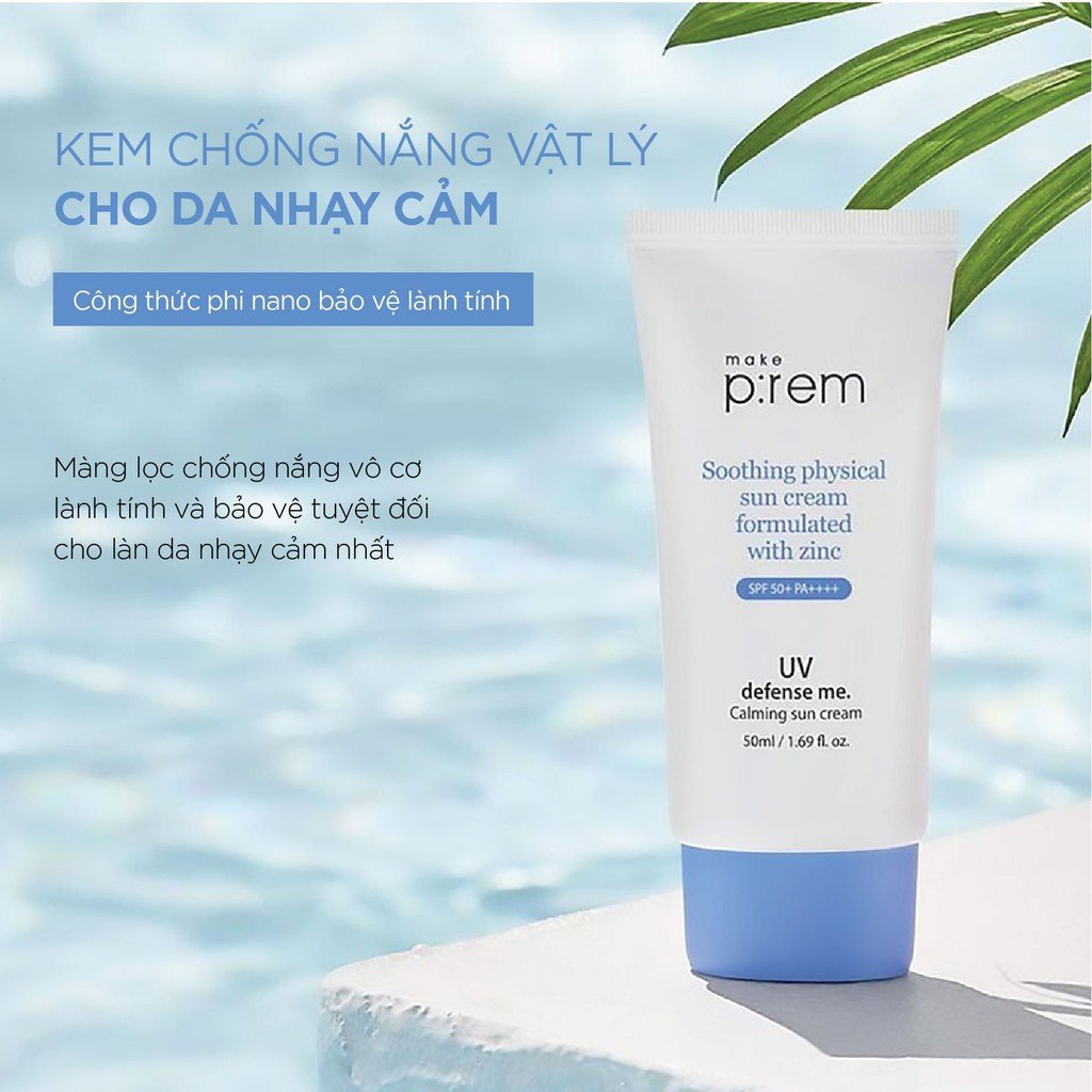 Kem Chống Nắng Vật Lý, Hoá Học Nâng Tone, Kiềm Dầu Make Prem UV Defense Me SPF50+ PA++++