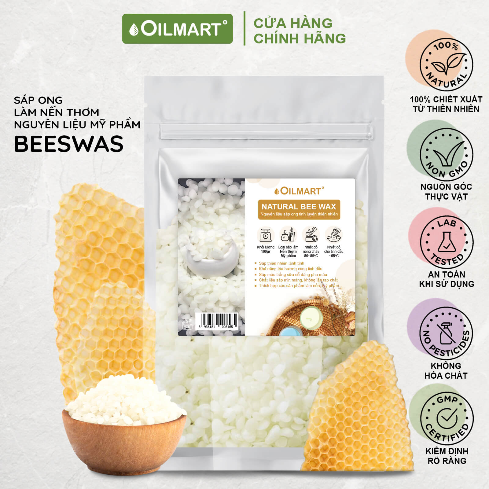 sap-ong-lam-nen-thom-oilmart-natural-beeswax-dang-vien-mau-trang-nga-khong-mui-100-thien-nhien