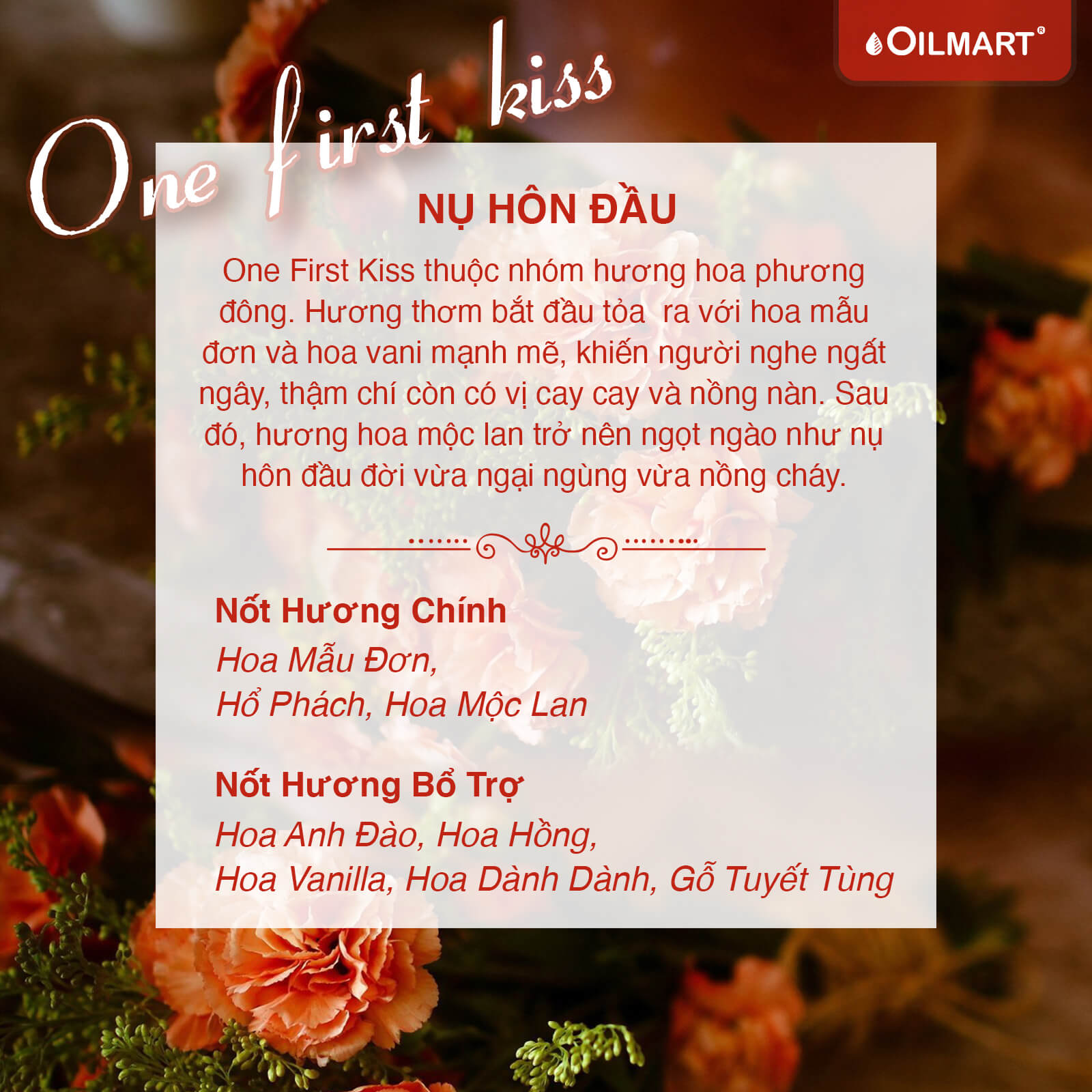 Tinh Dầu Thơm Nụ Hôn Đầu Oilmart One First Kiss Essential Oil Blend 30ml