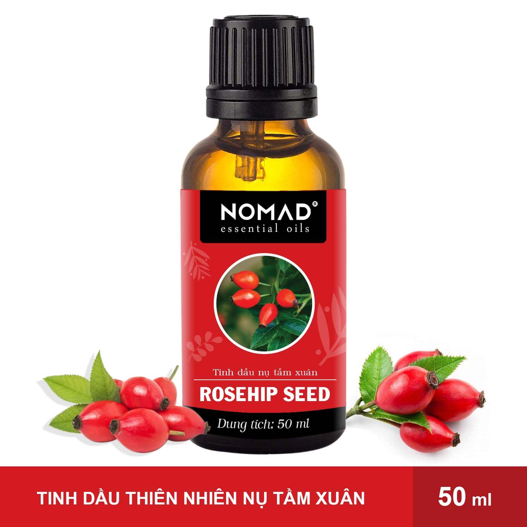 Dầu Nụ Tầm Xuân Nomad Organic Rosehip Seed Oil Dưỡng Da, Cấp Ẩm, Xóa Mờ Nếp Nhăn, Làm Mờ Da Rạn Nứt