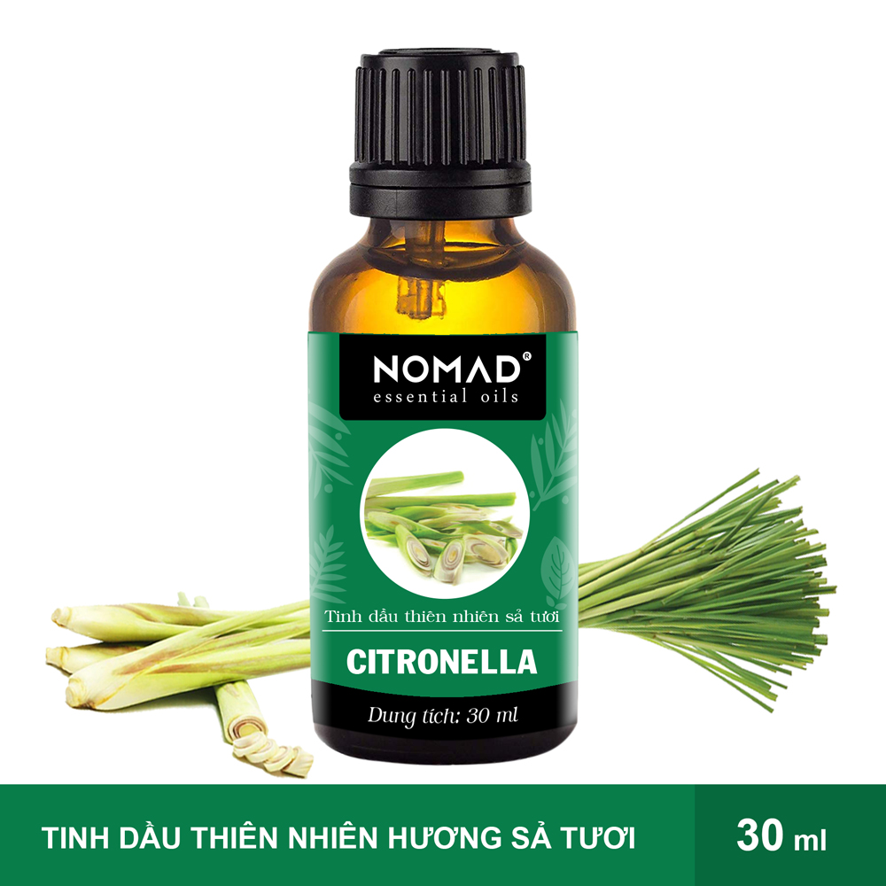 Combo 2 Tinh Dầu Nguyên Chất Nomad: Tinh Dầu Sả Tươi (30ml) + Tinh Dầu Vỏ Cam (30ml)