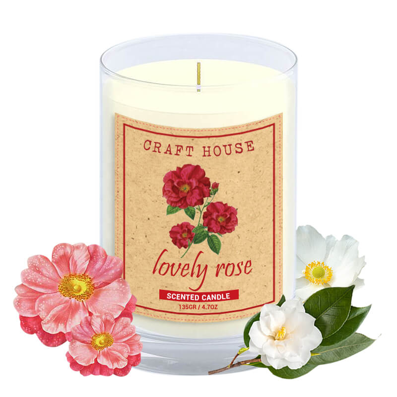 Nến Thơm Thiên Nhiên Craft House Natural Scented Candle - Lovely Rose