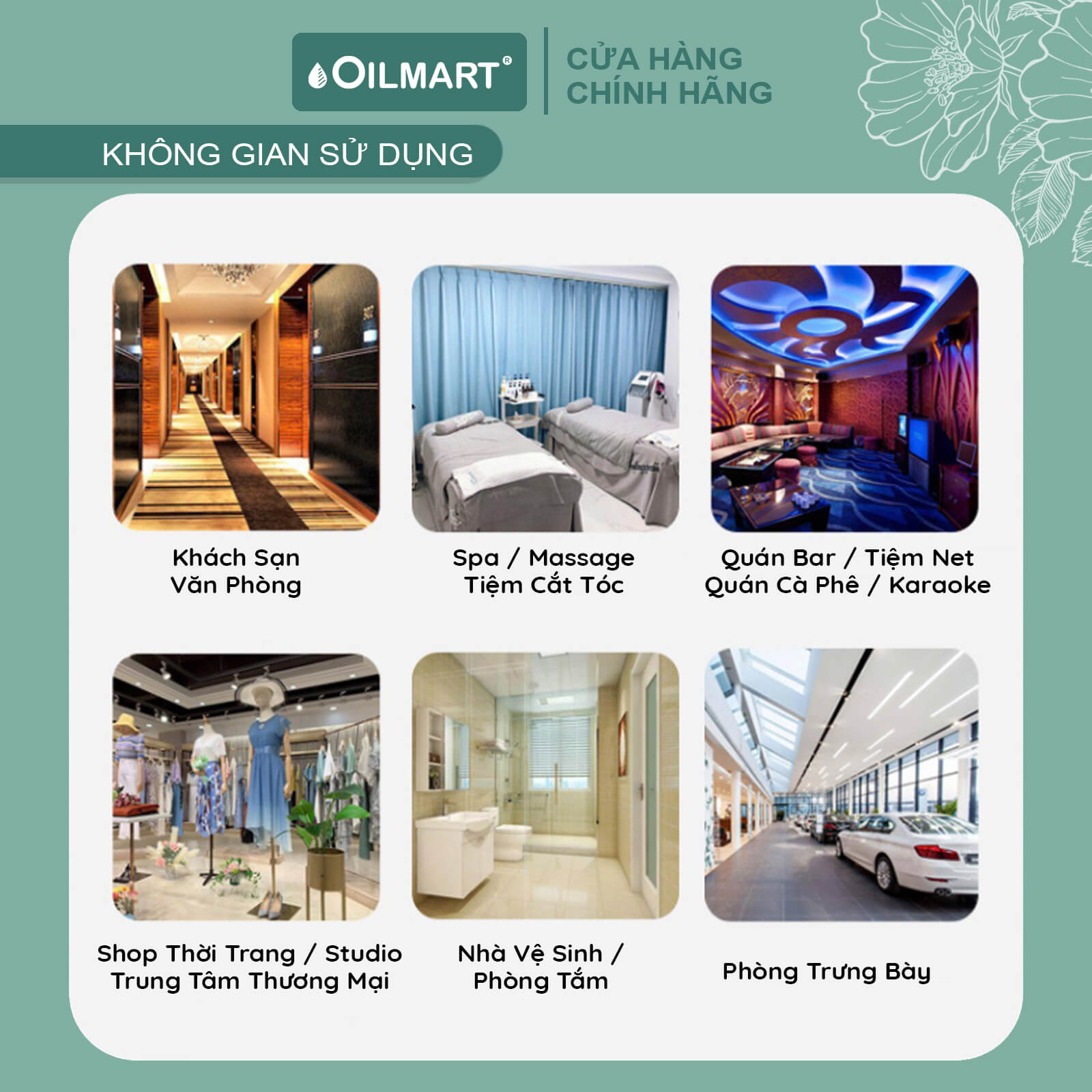 Máy xông tinh dầu công nghiệp Oilmart công suất lớn, diện tích lớn cho Spa, Khách sạn, Nhà hàng, Karaoke, Cửa hàng