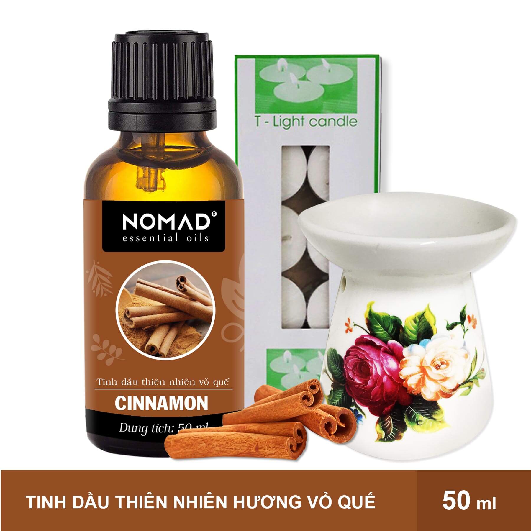 combo-tinh-dau-vo-que-nomad-cinnamon-essential-oils-50ml-den-dot-dang-nen-1-hop-nen-tealight-10-vien