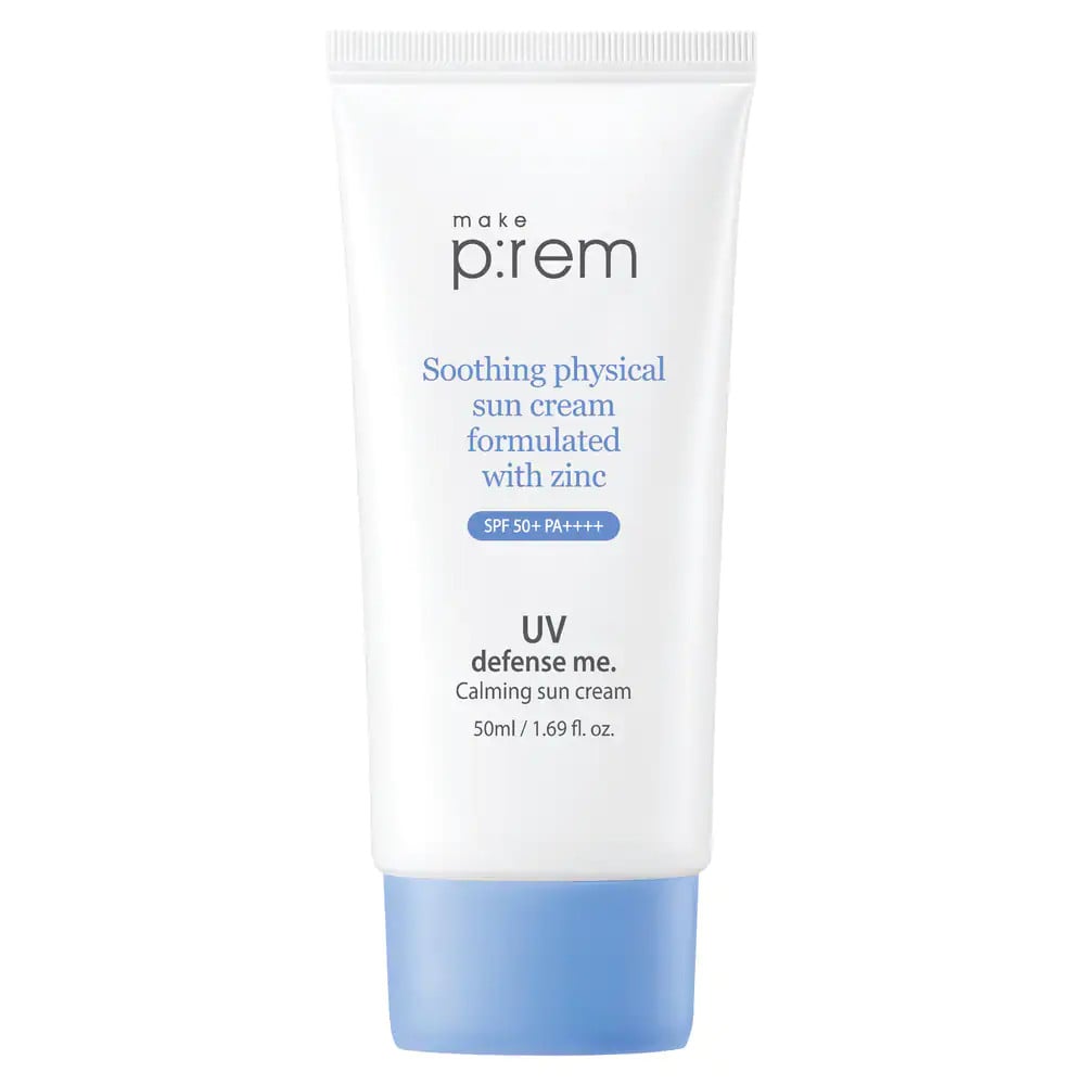 Kem Chống Nắng Vật Lý Make Prem UV Defense Me. Calming Sun Cream Cho Da Nhạy Cảm SPF50+ PA++++ 50ml