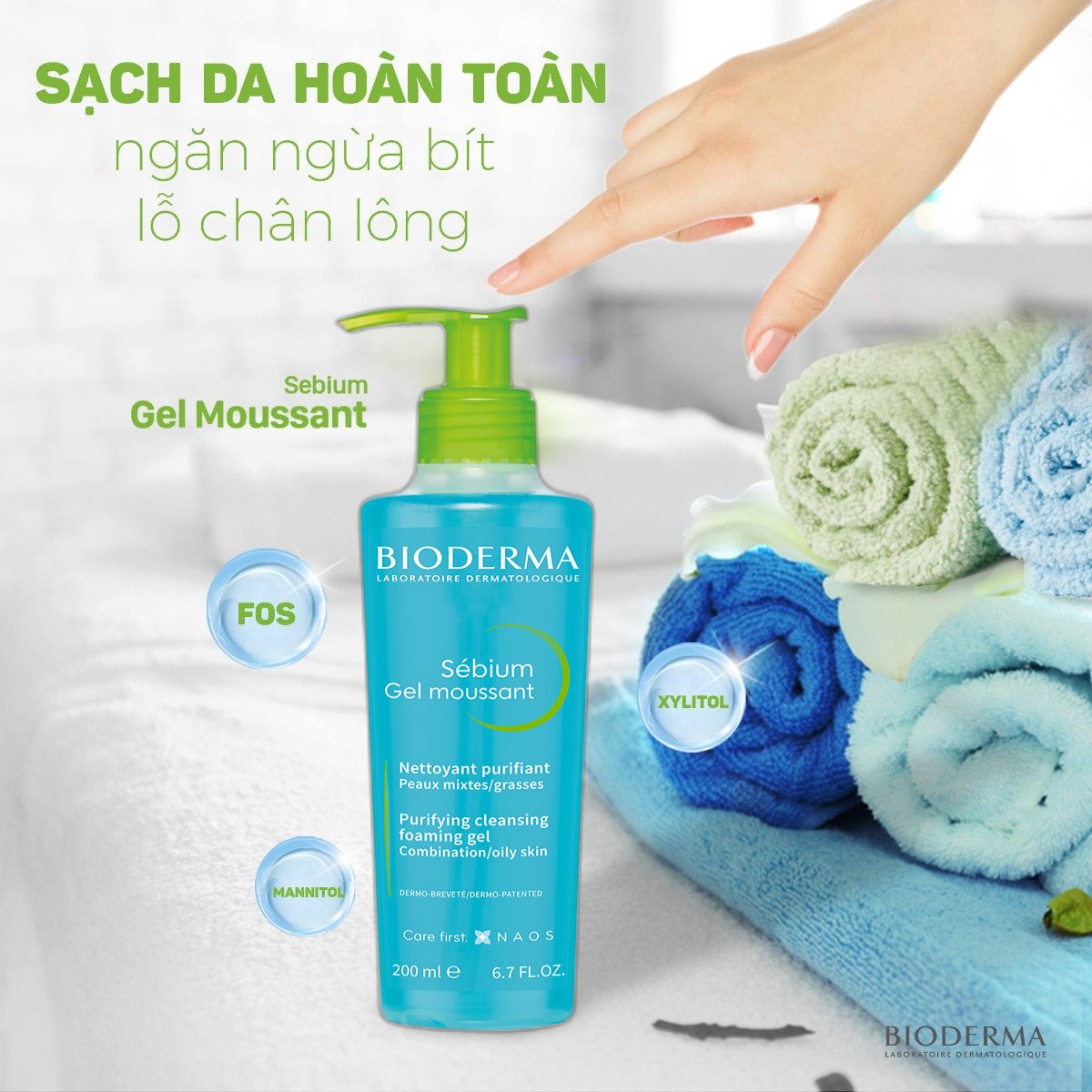 Gel Rửa Mặt Dành Cho Da Dầu Bioderma Sebium Gel Moussant