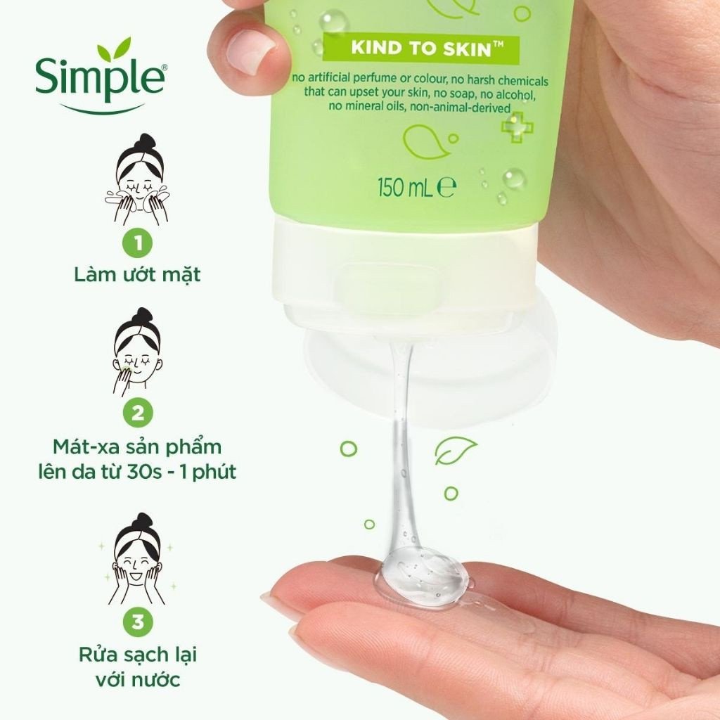 Gel Rửa Mặt Simple Kind To Skin Refreshing Facial Wash 150ml