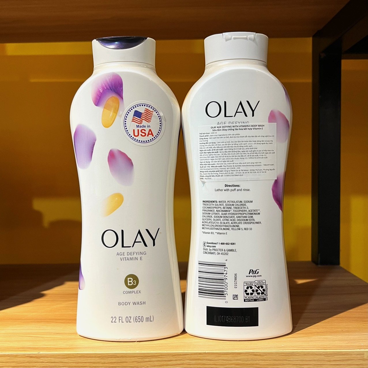 Sữa Tắm Sáng Da Và Chống Lão Hoá Olay Age Defying With Vitamin E + B3 ComplexBody Wash 650ml