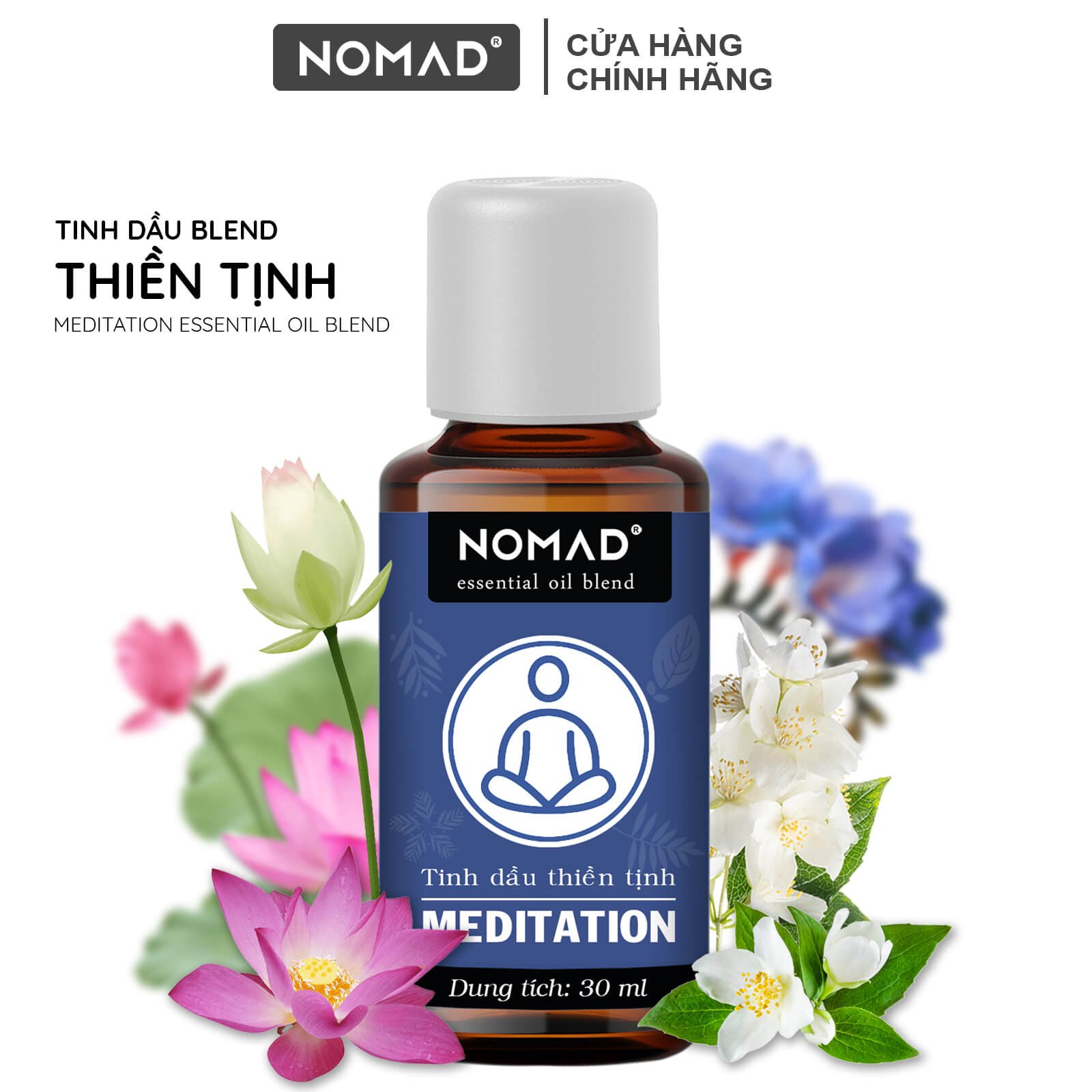 Tinh dầu thiên nhiên Nomad giúp thư giãn, tĩnh tâm, phù hợp không gian Thiền tịnh Nomad Essential Oil Blend - Meditation