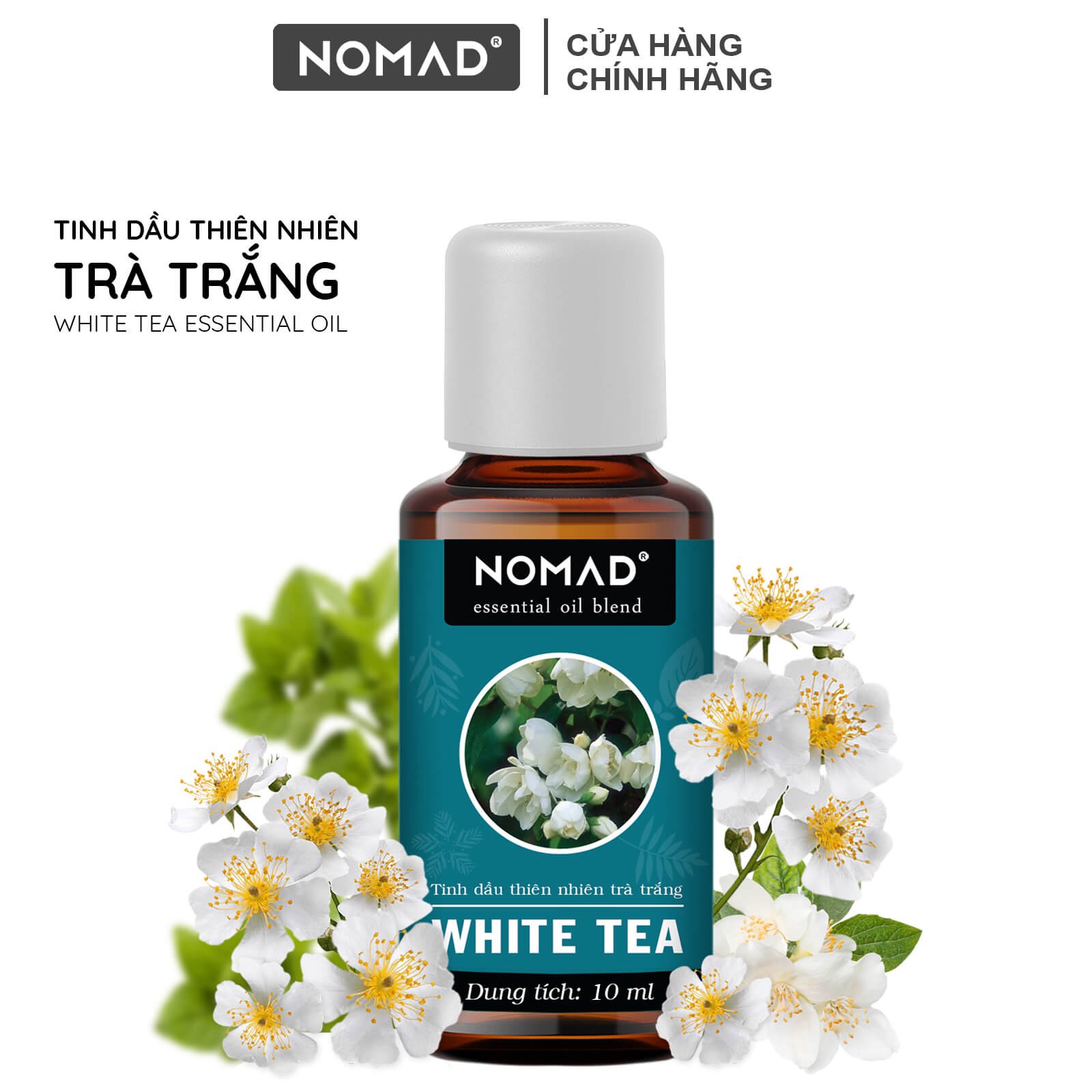 Tinh Dầu Hoa Trà Trắng Thiên Nhiên Thơm Phòng, Khử Mùi, Làm Nến Thơm Nomad White Tea