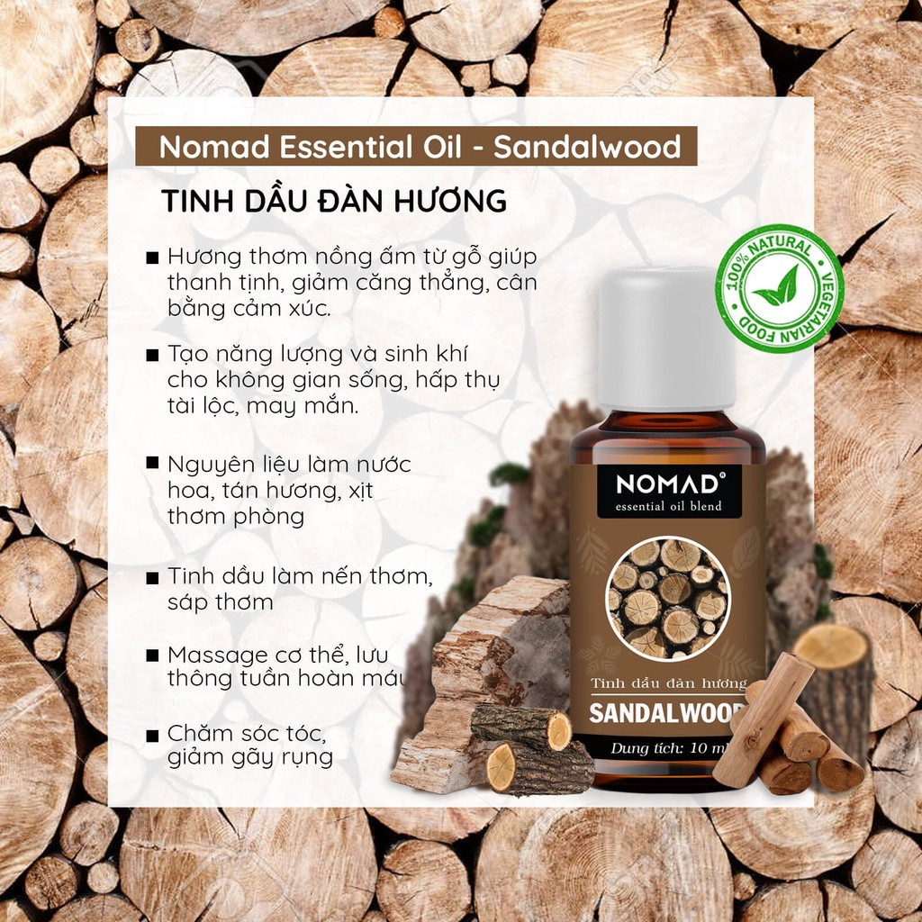 Tinh Dầu Thiên Nhiên Đàn Hương Nomad Sandalwood Essential Oil