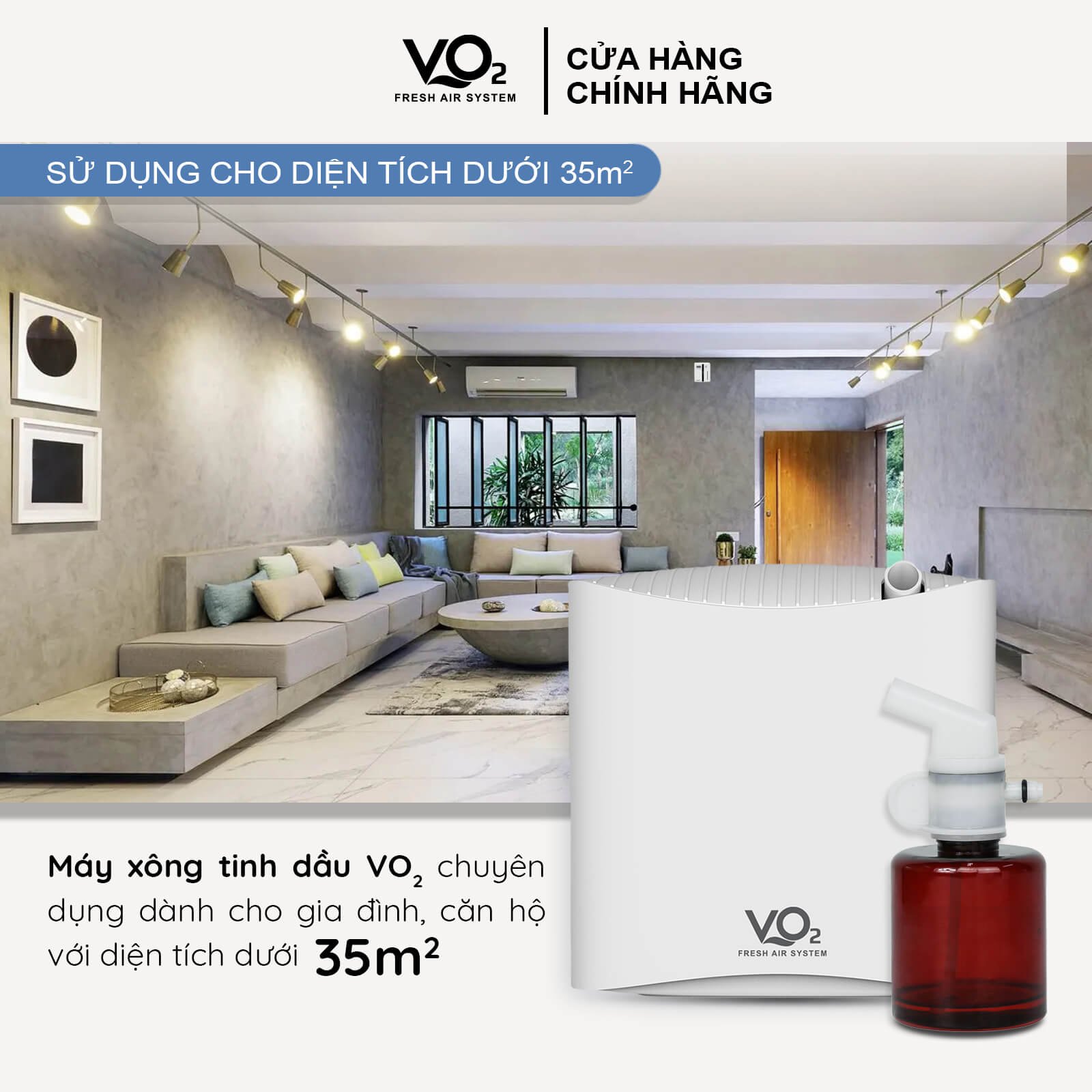 Máy xông tinh dầu chuyên dụng cho gia đình VO2 Smart Home Aroma Diffuser (Kèm Pin)