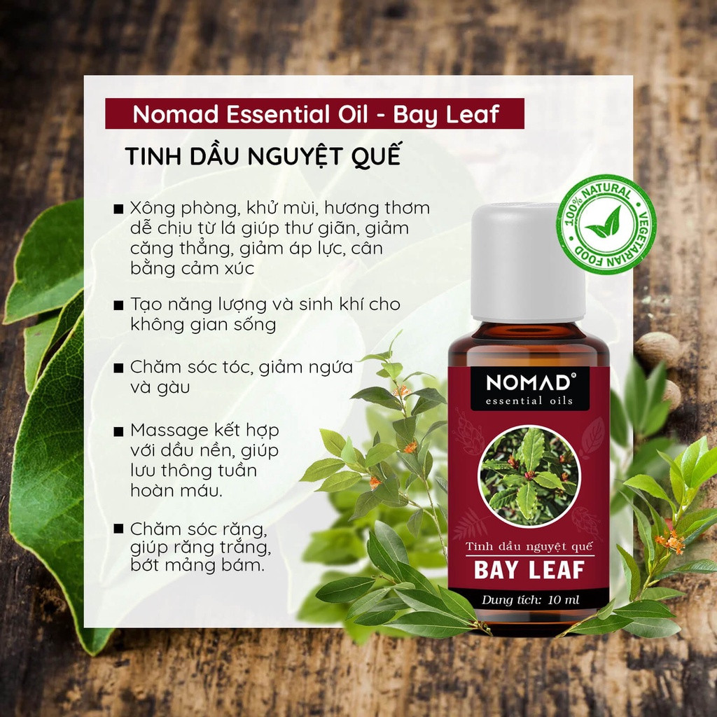 Tinh Dầu Thiên Nhiên Nguyệt Quế Nomad Bay Leaf Essential Oil