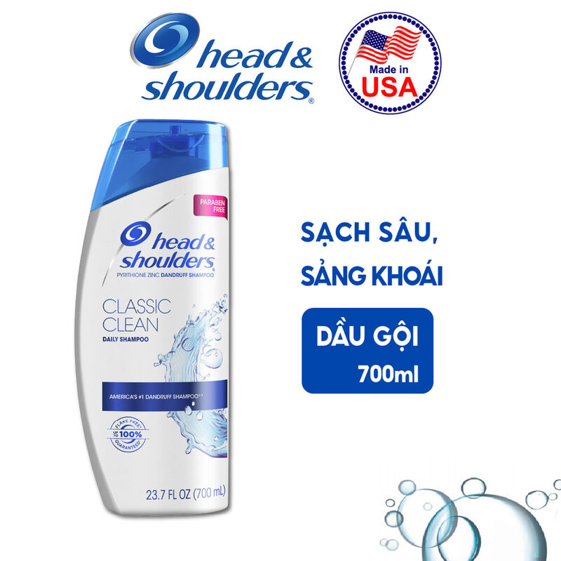 Dầu Gội Trị Gàu Dùng Hàng Ngày Head & Shoulders Classic Clean Daily Shampoo 700ml (Hàng Mỹ Nhập Khẩu Chính Hãng)