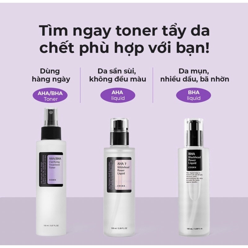 Nước Hoa Hồng Tẩy Tế Bào Chết Hoá Học (AHA + BHA) COSRX Clarifying Treatment Toner 150ml