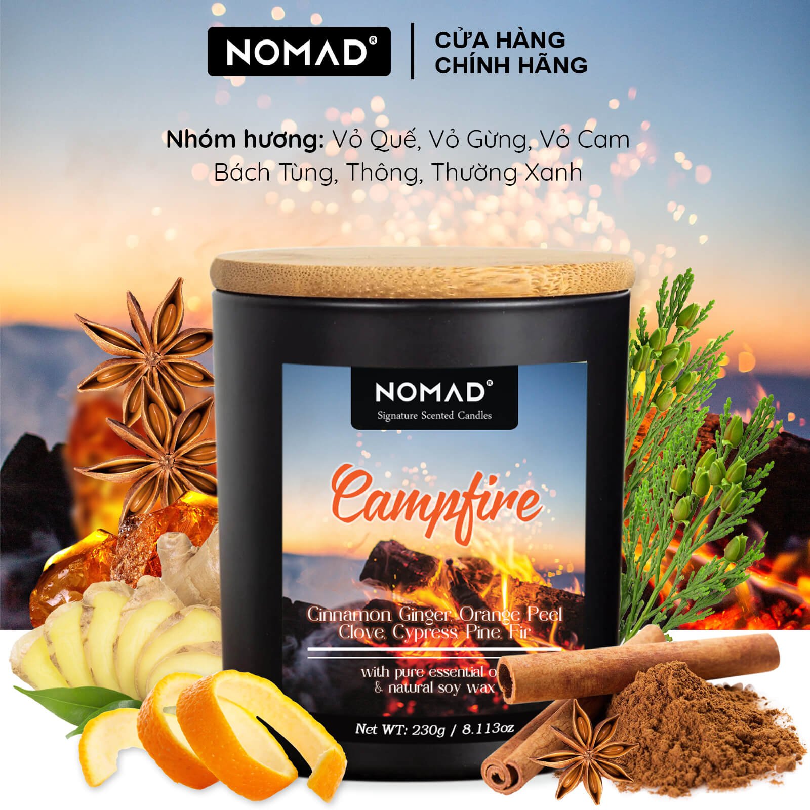 Nến Thơm Cao Cấp Nomad Signature Scented Candle 230g