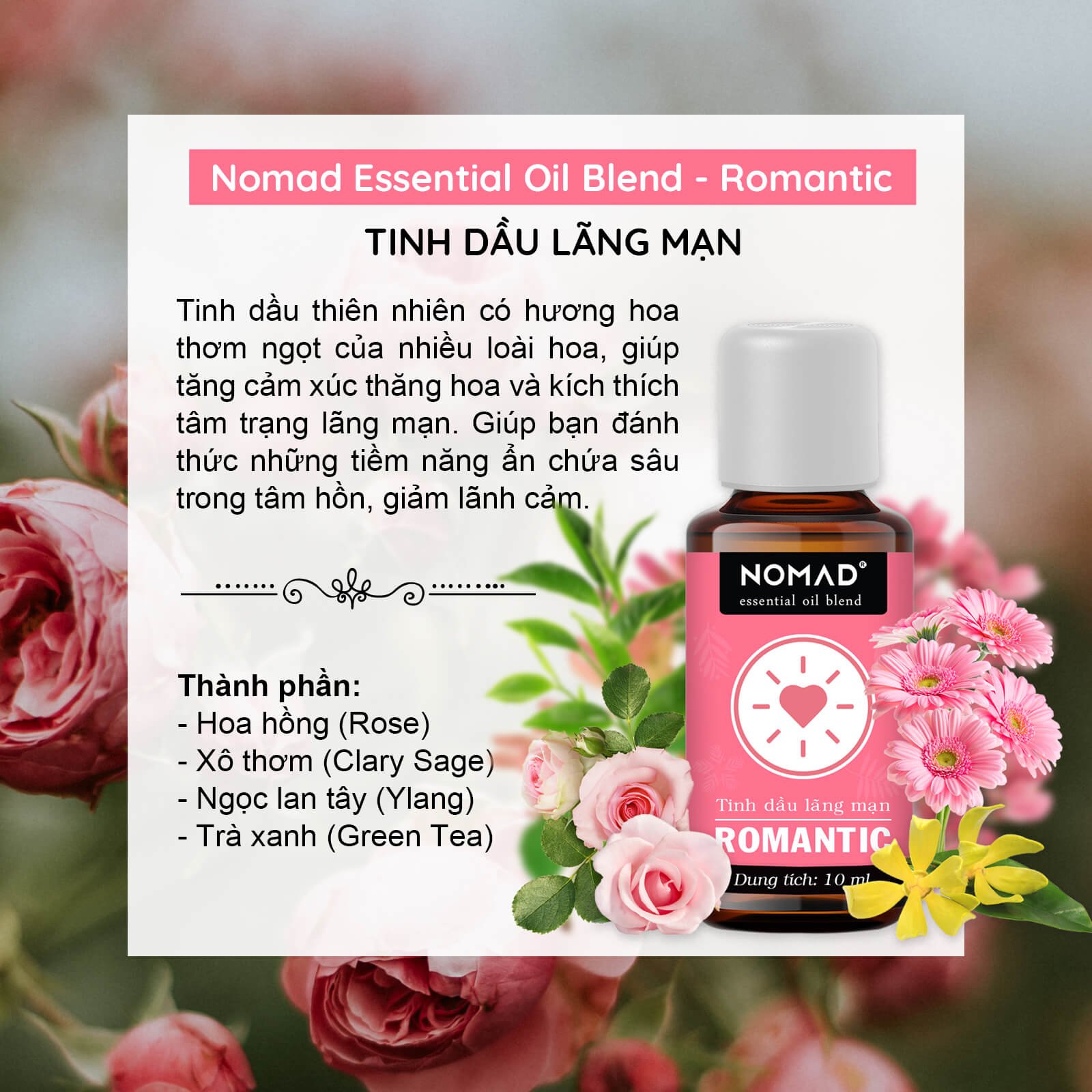 Tinh Dầu Lãng Mạn Nomad Essential Oil Blend - Romantic