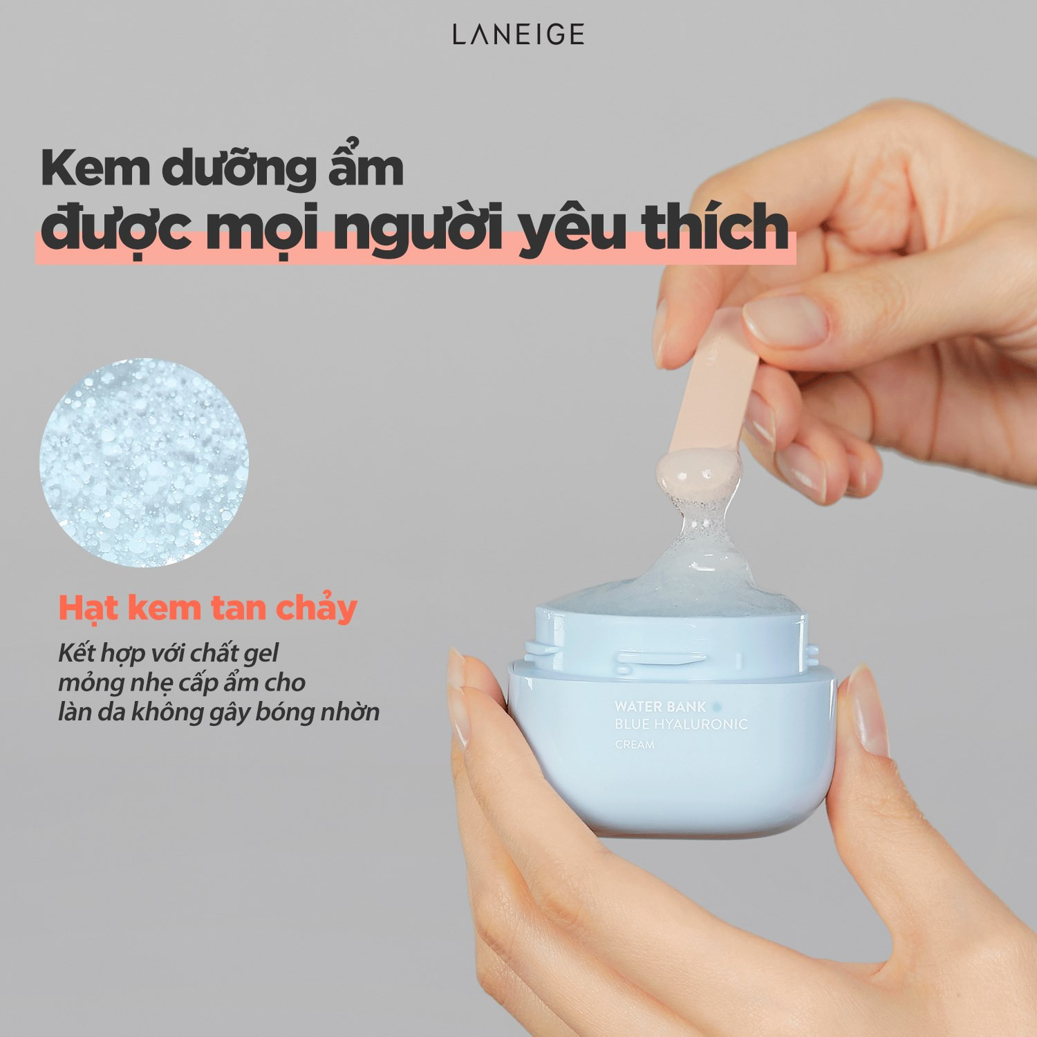 Kem Dưỡng Ẩm Cho Da Dầu Và Da Hỗn Hợp Laneige Water Bank Blue Hyaluronic Cream Oily 50ml