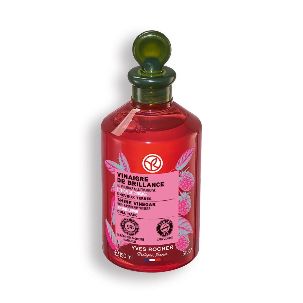 Giấm Xả Tóc Bóng Mượt Yves Rocher Shine Rinsing Raspberry Vinegar Lotion Bottle 150ml