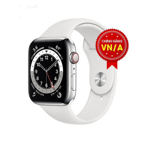 Apple Watch Series 6 44mm (4G) Viền Thép Bạc / Dây Cao Su - Chính hãng VN/A